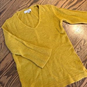 Mustard yellow bell sleeve LOFT sweater size Med